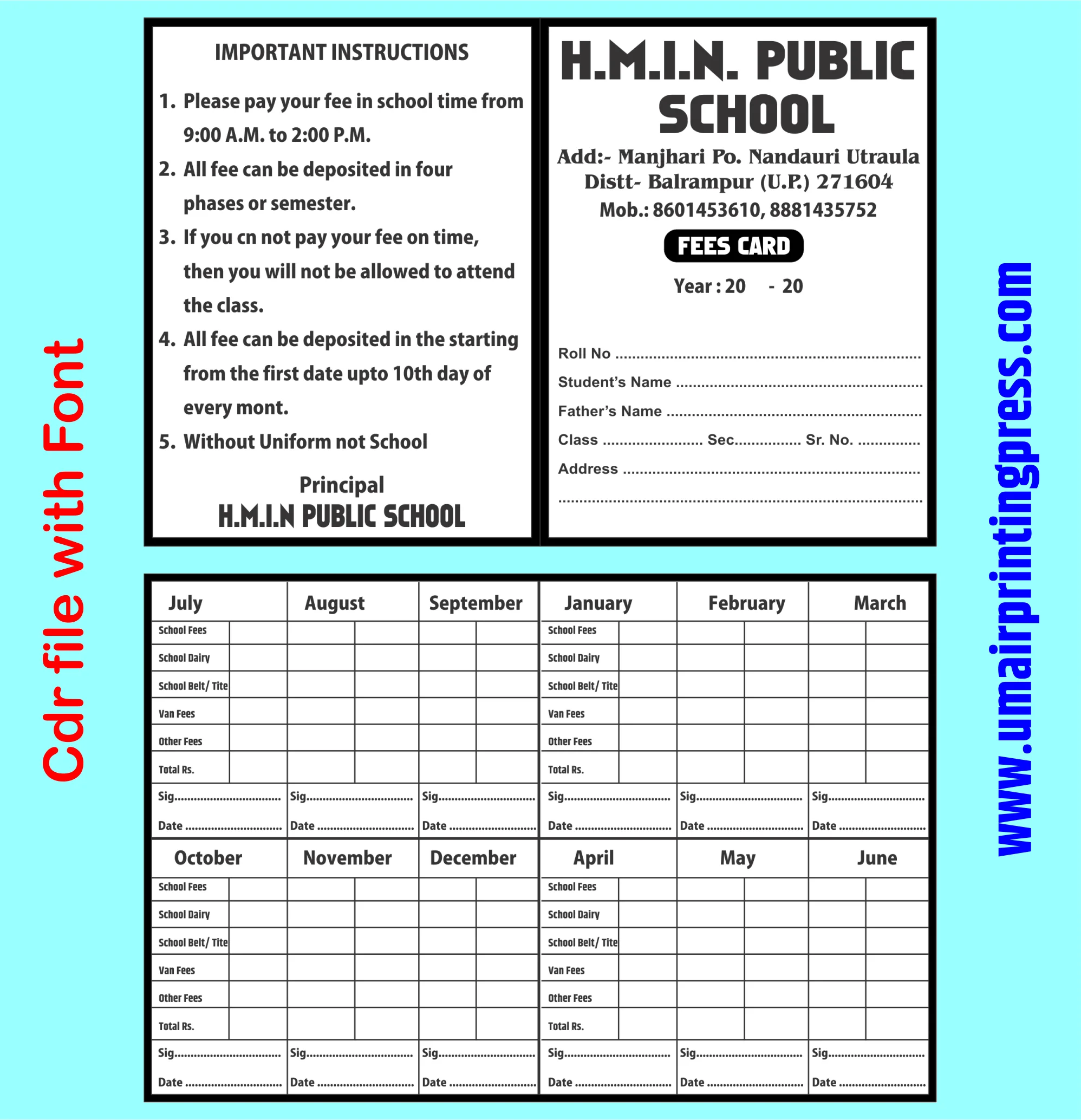 Best School Fee Card Design Ideas for 2025
